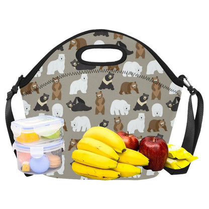 Bear Pattern Print Design BE03 Neoprene Lunch Bag-JorJune