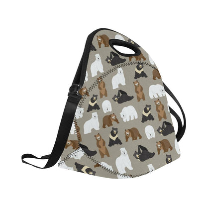 Bear Pattern Print Design BE03 Neoprene Lunch Bag-JorJune
