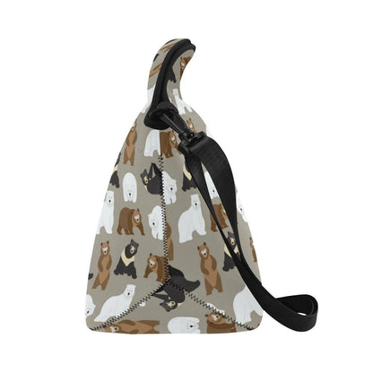 Bear Pattern Print Design BE03 Neoprene Lunch Bag-JorJune
