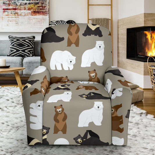 Bear Pattern Print Design BE03 Recliner Slipcover-JORJUNE.COM