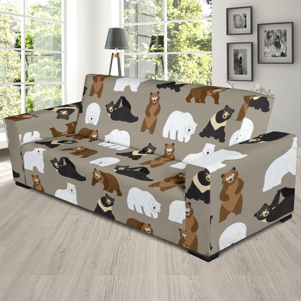Bear Pattern Print Design BE03 Sofa Slipcover-JORJUNE.COM