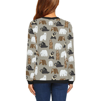 Bear Pattern Print Design BE03 Women Long Sleeve Sweatshirt-JorJune