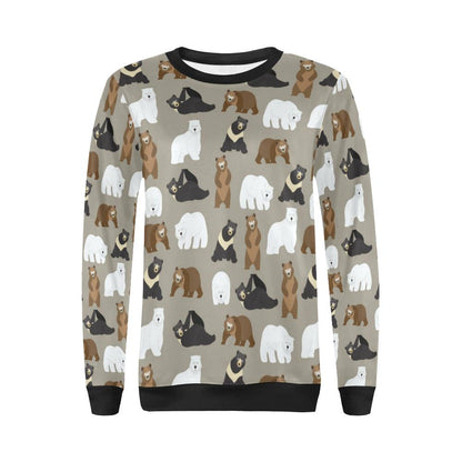 Bear Pattern Print Design BE03 Women Long Sleeve Sweatshirt-JorJune