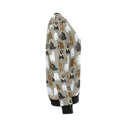 Bear Pattern Print Design BE03 Women Long Sleeve Sweatshirt-JorJune