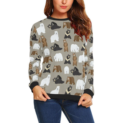 Bear Pattern Print Design BE03 Women Long Sleeve Sweatshirt-JorJune