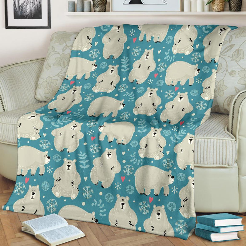 Bear Pattern Print Design BE04 Fleece Blankete