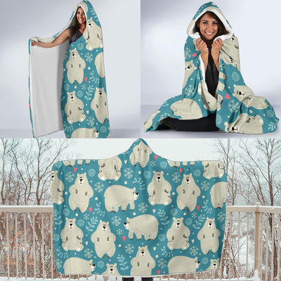 Bear Pattern Print Design BE04 Hooded Blanket-JORJUNE.COM