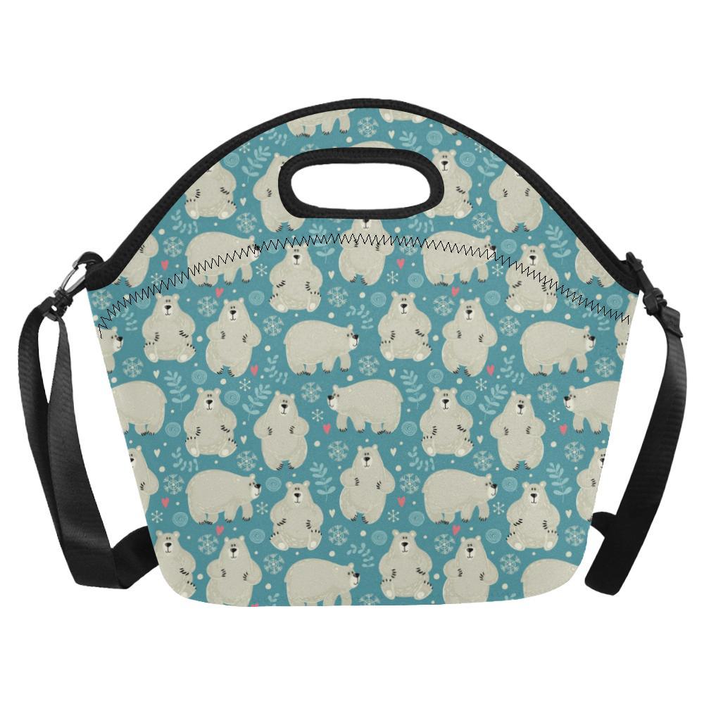 Bear Pattern Print Design BE04 Neoprene Lunch Bag-JorJune