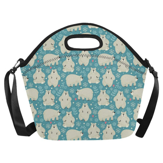 Bear Pattern Print Design BE04 Neoprene Lunch Bag-JorJune