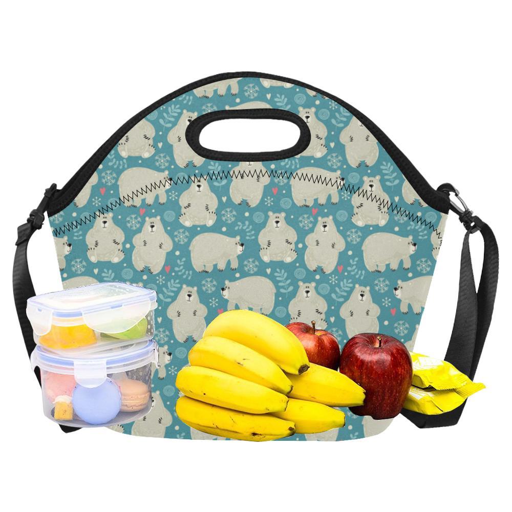 Bear Pattern Print Design BE04 Neoprene Lunch Bag-JorJune