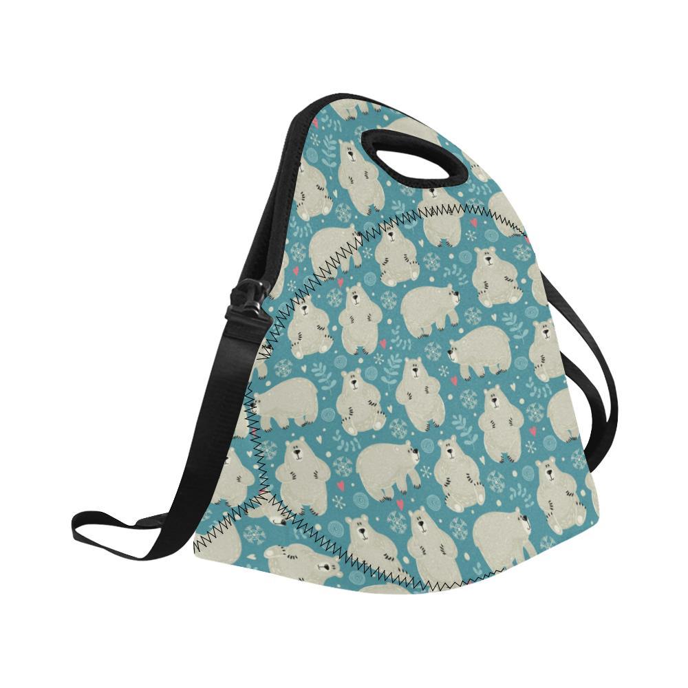 Bear Pattern Print Design BE04 Neoprene Lunch Bag-JorJune