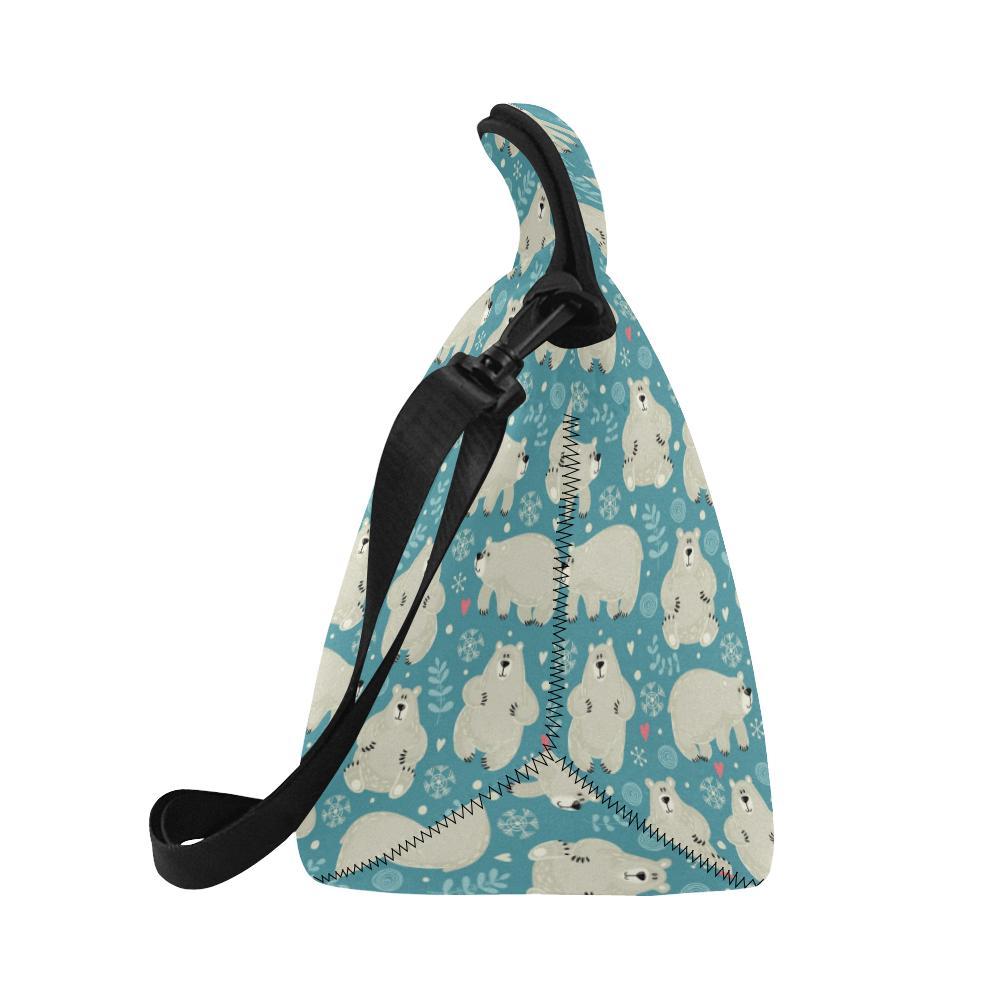 Bear Pattern Print Design BE04 Neoprene Lunch Bag-JorJune