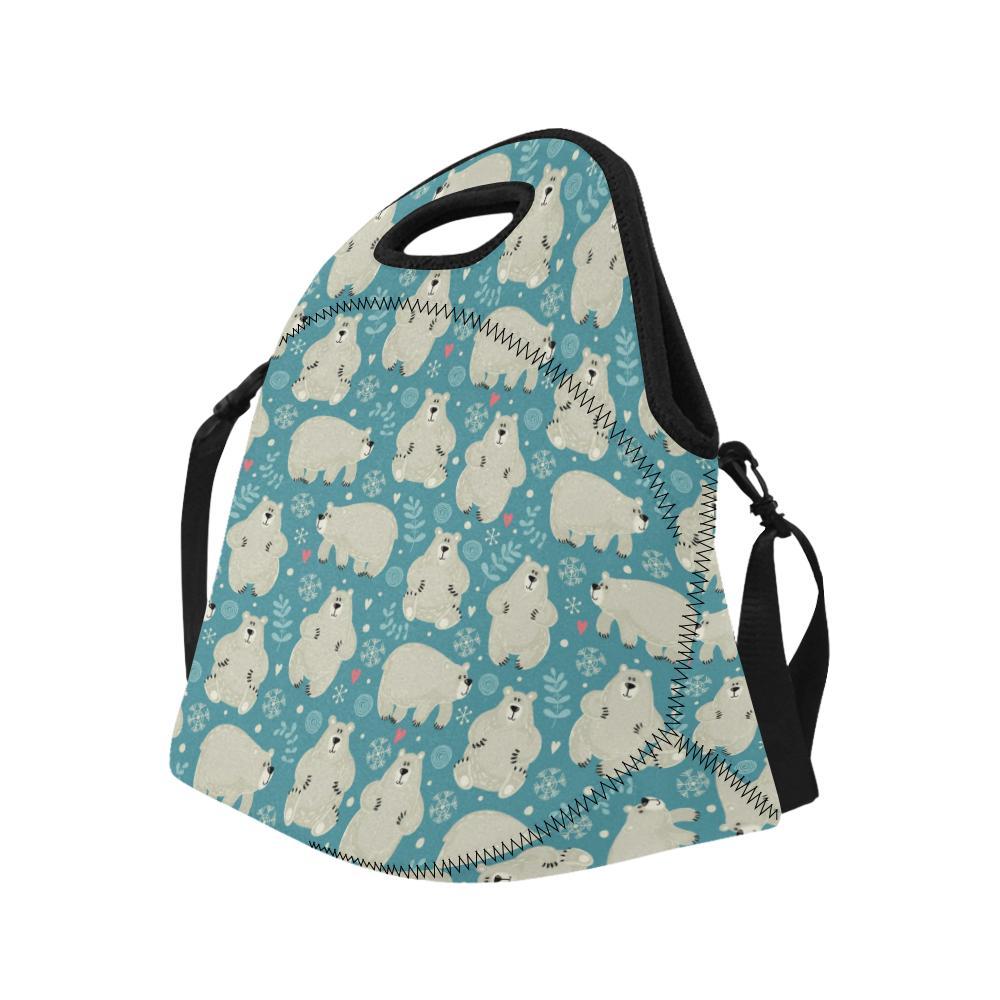Bear Pattern Print Design BE04 Neoprene Lunch Bag-JorJune