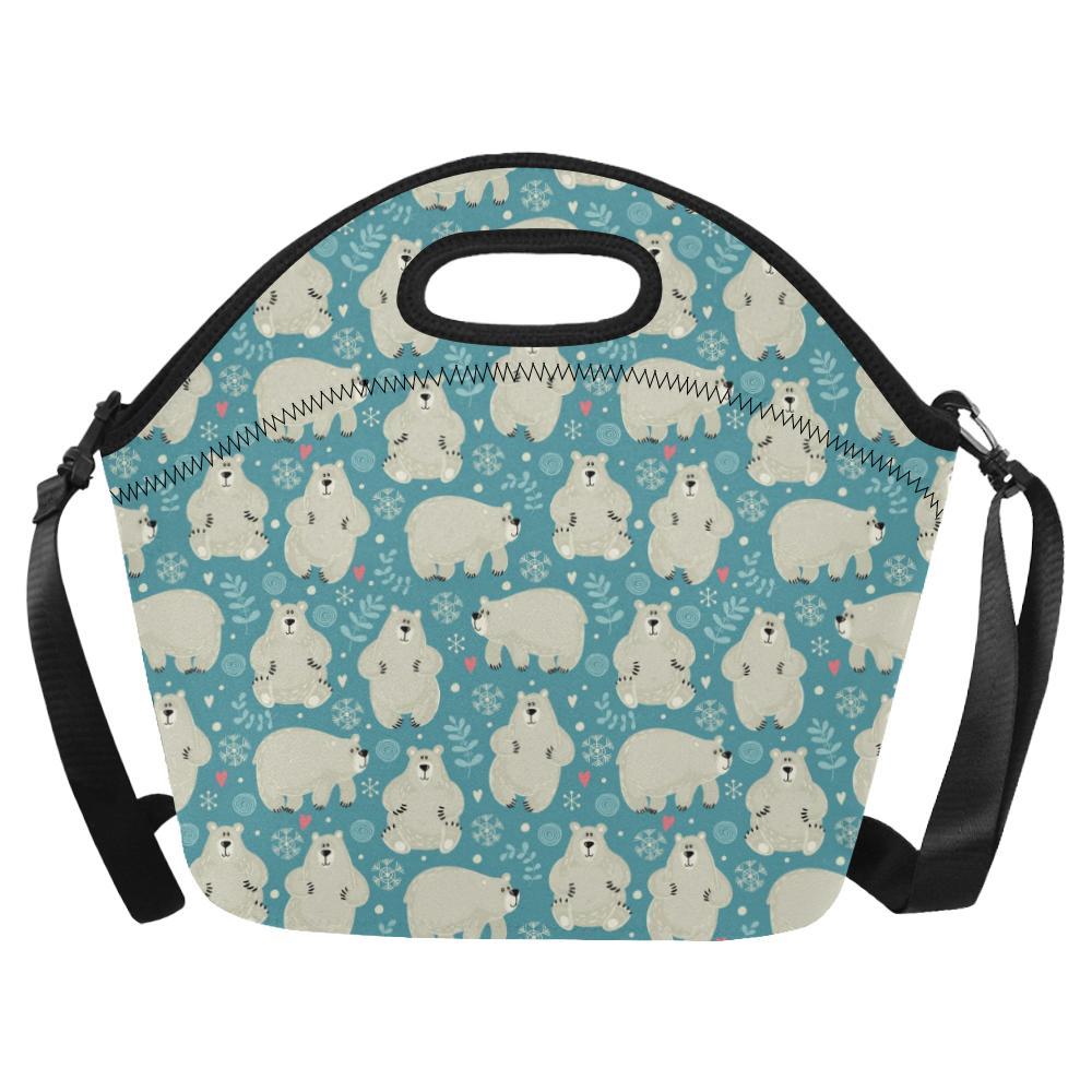 Bear Pattern Print Design BE04 Neoprene Lunch Bag-JorJune