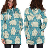 Bear Pattern Print Design BE04 Women Hoodie Dress