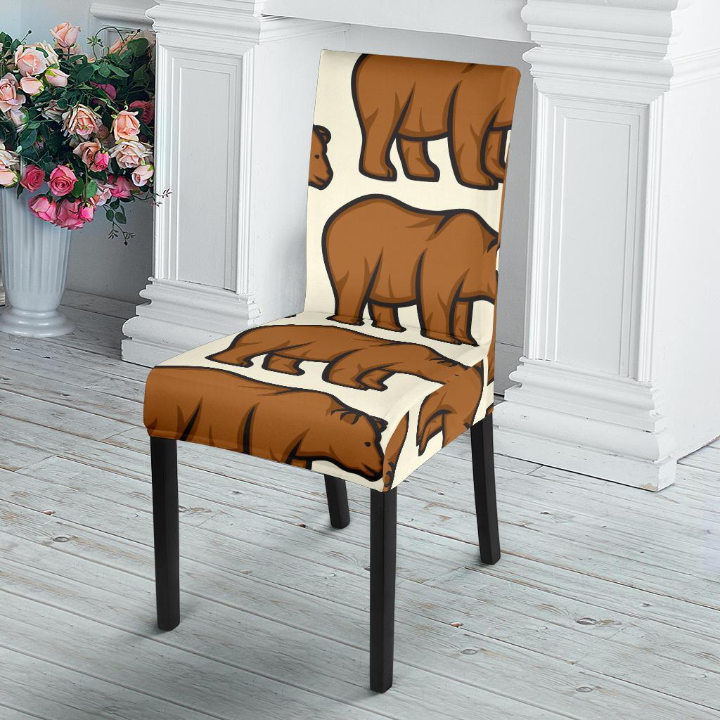 Bear Pattern Print Design BE05 Dining Chair Slipcover-JORJUNE.COM