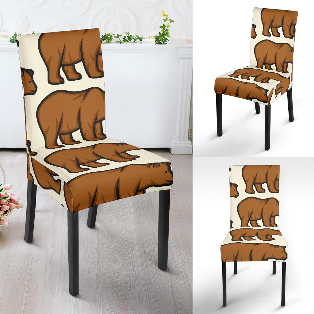 Bear Pattern Print Design BE05 Dining Chair Slipcover-JORJUNE.COM
