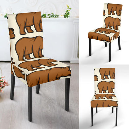 Bear Pattern Print Design BE05 Dining Chair Slipcover-JORJUNE.COM