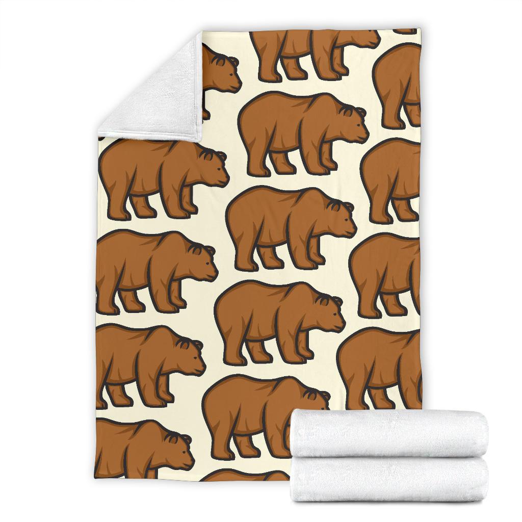 Bear Pattern Print Design BE05 Fleece Blankete