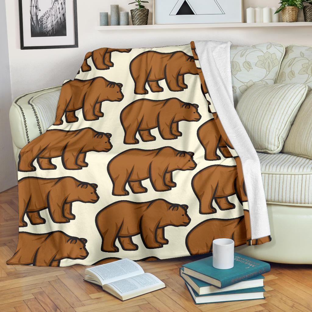 Bear Pattern Print Design BE05 Fleece Blankete