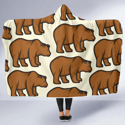 Bear Pattern Print Design BE05 Hooded Blanket-JORJUNE.COM