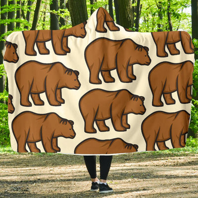 Bear Pattern Print Design BE05 Hooded Blanket-JORJUNE.COM