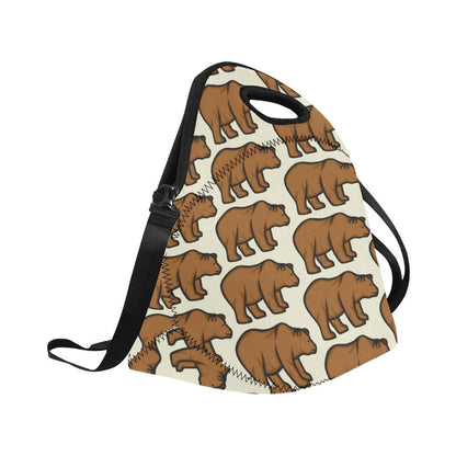 Bear Pattern Print Design BE05 Neoprene Lunch Bag-JorJune