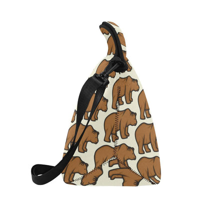 Bear Pattern Print Design BE05 Neoprene Lunch Bag-JorJune