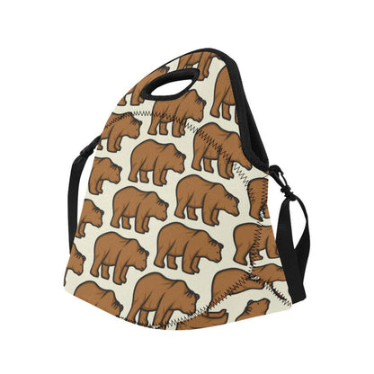 Bear Pattern Print Design BE05 Neoprene Lunch Bag-JorJune
