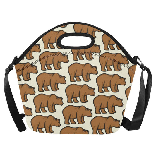 Bear Pattern Print Design BE05 Neoprene Lunch Bag-JorJune