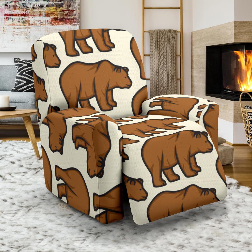Bear Pattern Print Design BE05 Recliner Slipcover-JORJUNE.COM