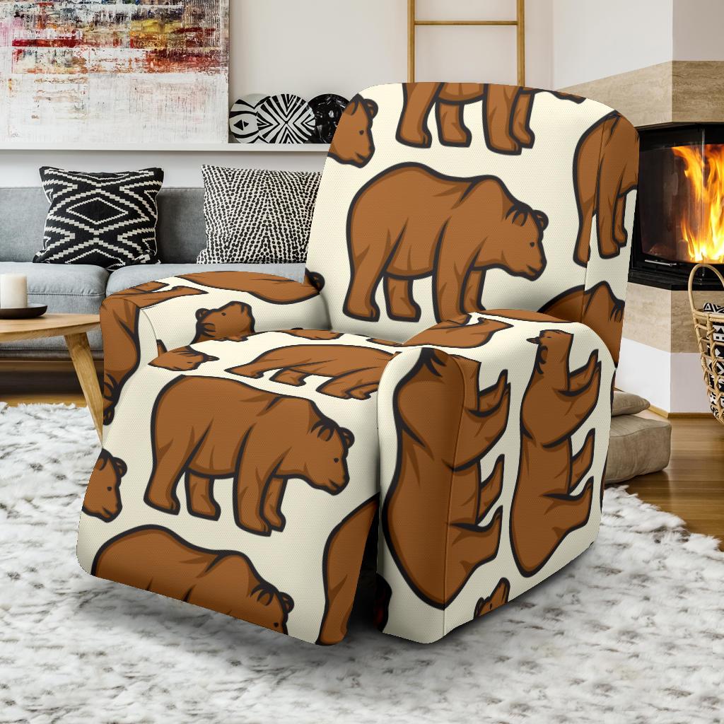 Bear Pattern Print Design BE05 Recliner Slipcover-JORJUNE.COM