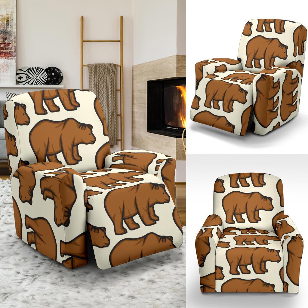 Bear Pattern Print Design BE05 Recliner Slipcover-JORJUNE.COM
