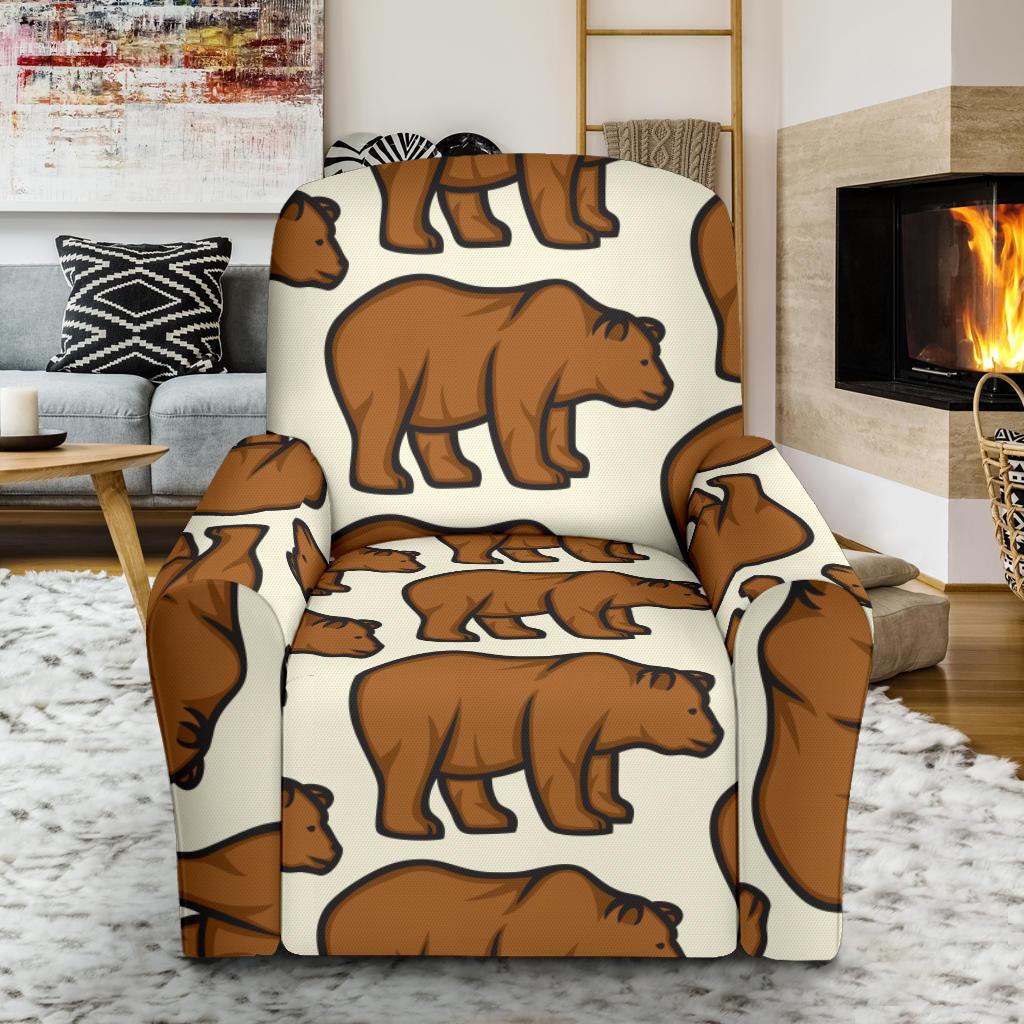 Bear Pattern Print Design BE05 Recliner Slipcover-JORJUNE.COM