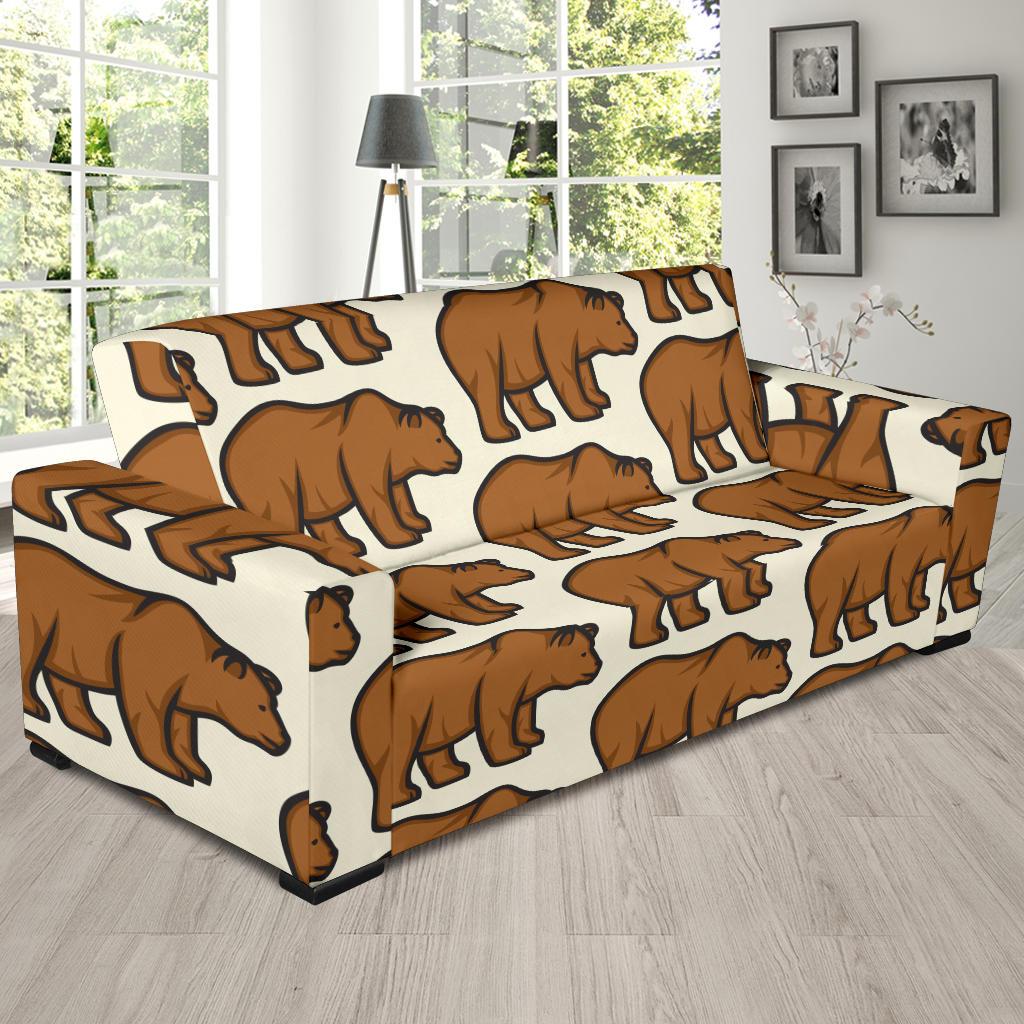 Bear Pattern Print Design BE05 Sofa Slipcover-JORJUNE.COM