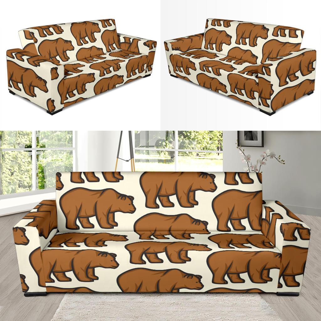 Bear Pattern Print Design BE05 Sofa Slipcover-JORJUNE.COM