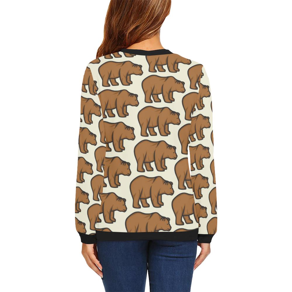 Bear Pattern Print Design BE05 Women Long Sleeve Sweatshirt-JorJune