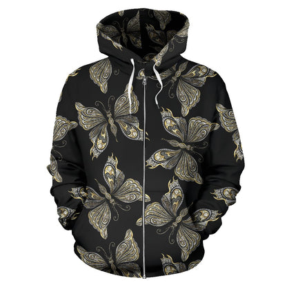 Beautiful Butterfly Pattern All Over Zip Up Hoodie
