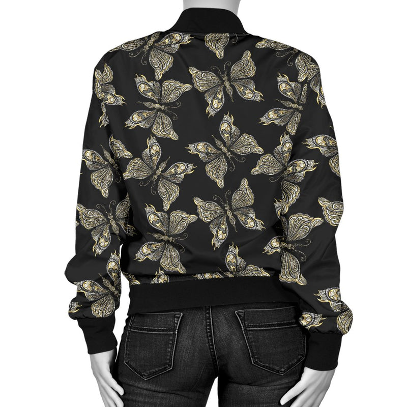 Beautiful Butterfly Pattern Women Casual Bomber Jacket