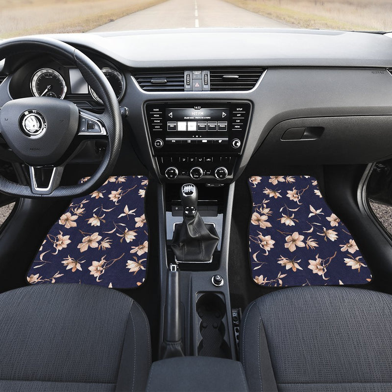 Beautiful Floral Pattern Front and Back Car Floor Mats