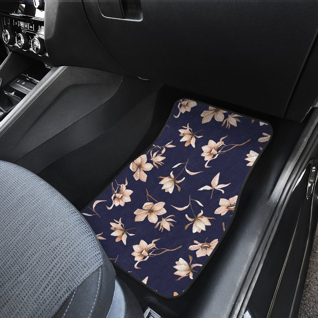 Beautiful Floral Pattern Front and Back Car Floor Mats