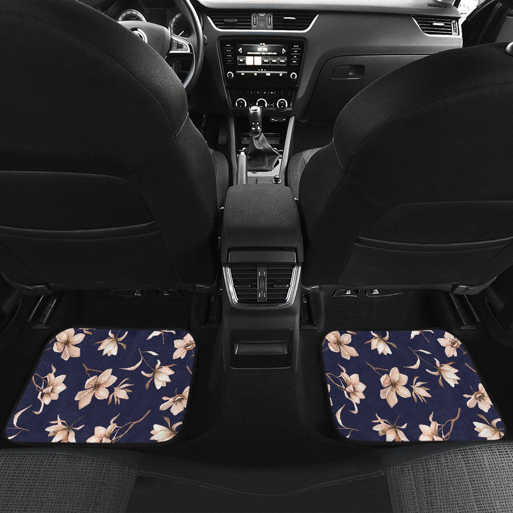 Beautiful Floral Pattern Front and Back Car Floor Mats