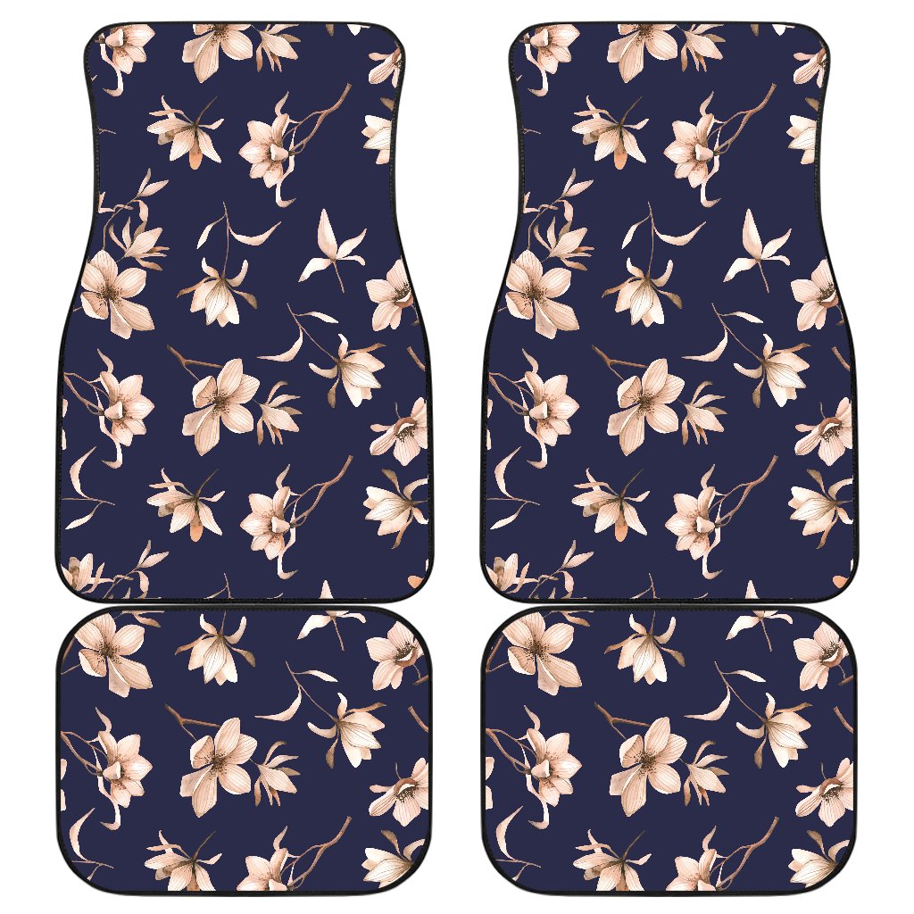 Beautiful Floral Pattern Front and Back Car Floor Mats