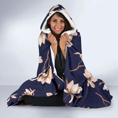 Beautiful Floral Pattern Hooded Blanket-JORJUNE.COM