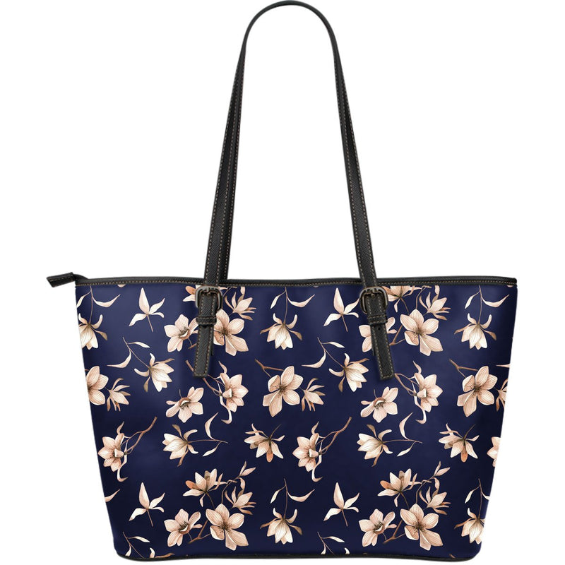 Beautiful Floral Pattern Large Leather Tote Bag