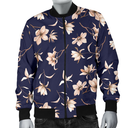 Beautiful Floral Pattern Men Casual Bomber Jacket-JorJune