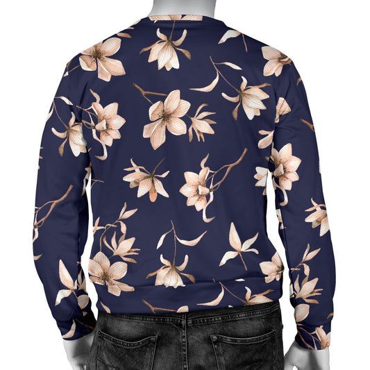Beautiful Floral Pattern Men Crewneck Sweatshirt