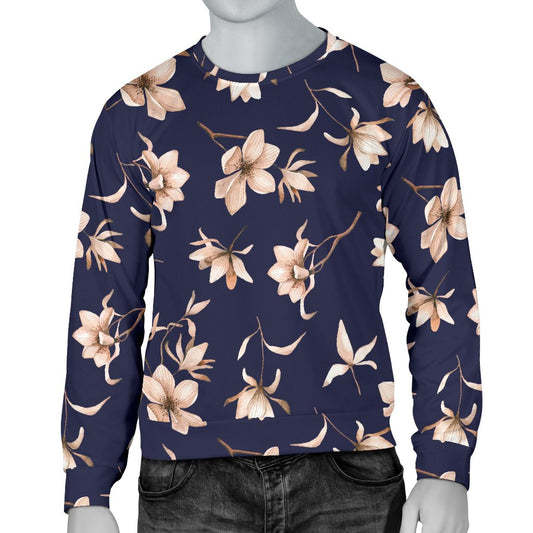Beautiful Floral Pattern Men Crewneck Sweatshirt