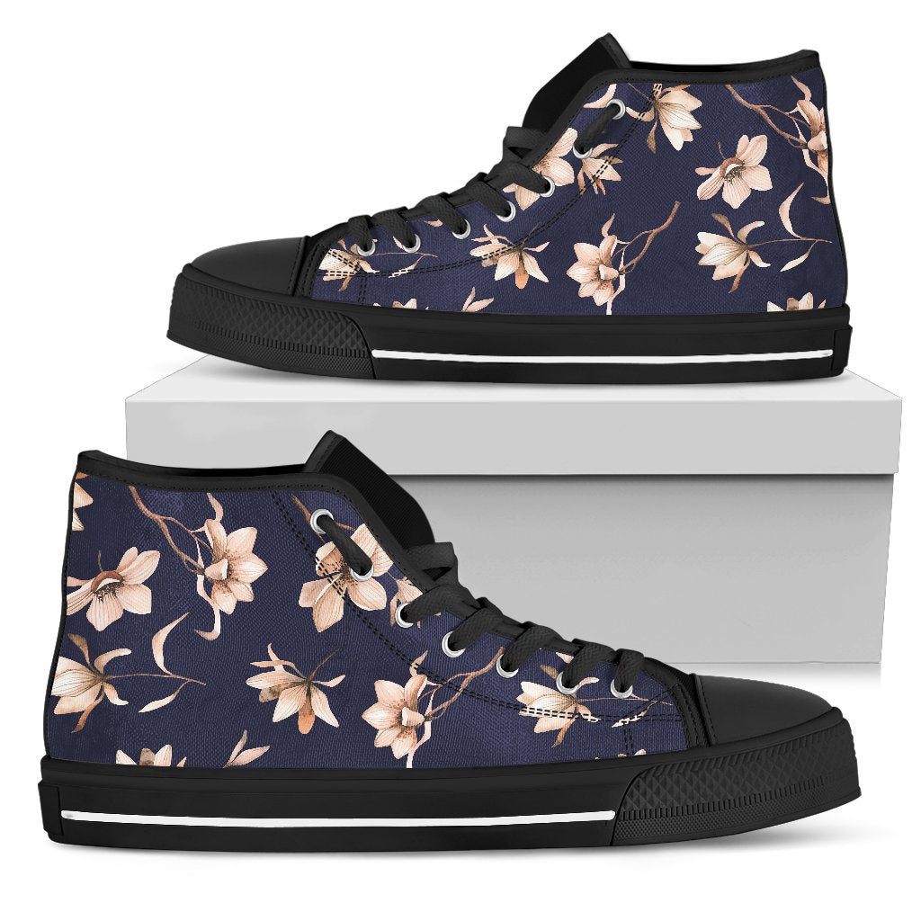 Beautiful Floral Pattern Men High Top Shoes