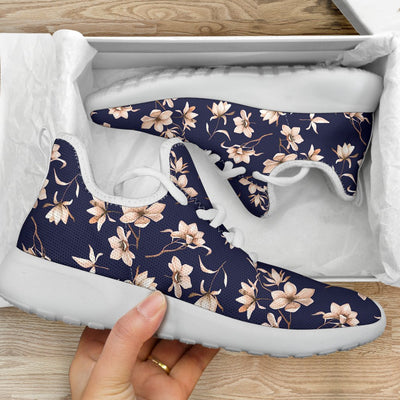 Beautiful Floral Pattern Mesh Knit Sneakers Shoes
